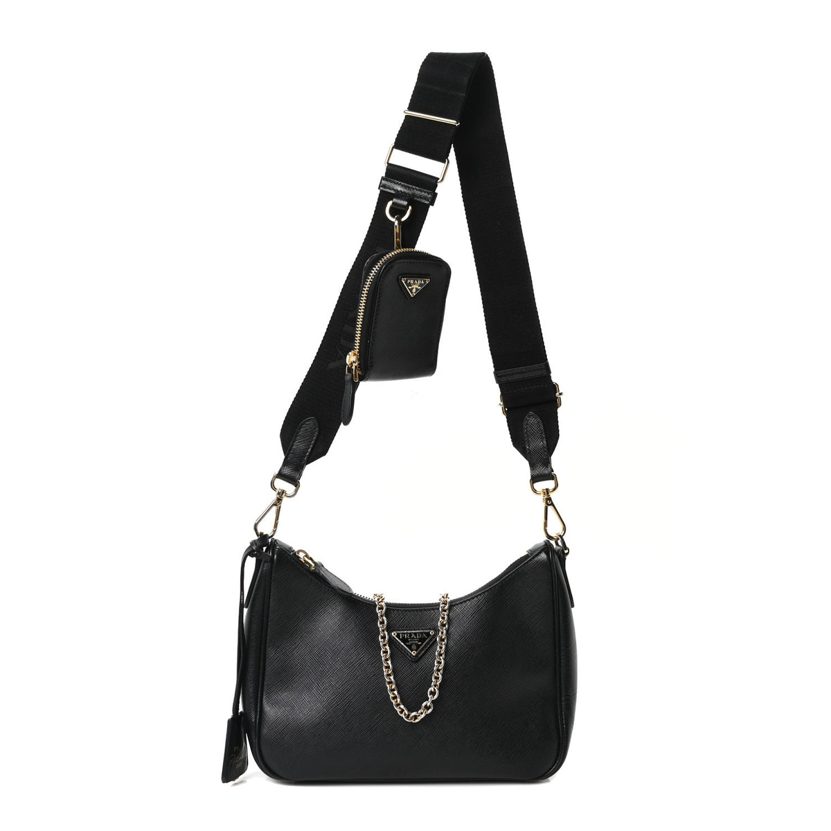 Prada Saffiano Lux Re-Edition 2005 Shoulder Bag Black 1 of 10
