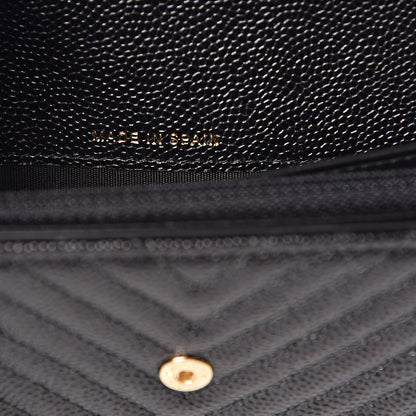 Chanel Caviar Chevron Quilted Boy Flap Wallet Black 7 of 9