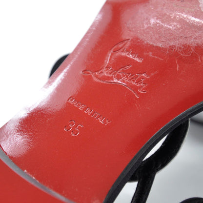 Christian Louboutin Crepe Crystal Aplarona Flat Sandals 35 Black 9 of 9
