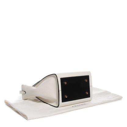 Celine Elephant Calfskin Small Bi-Color Tie Knot Tote White Black 4 of 7