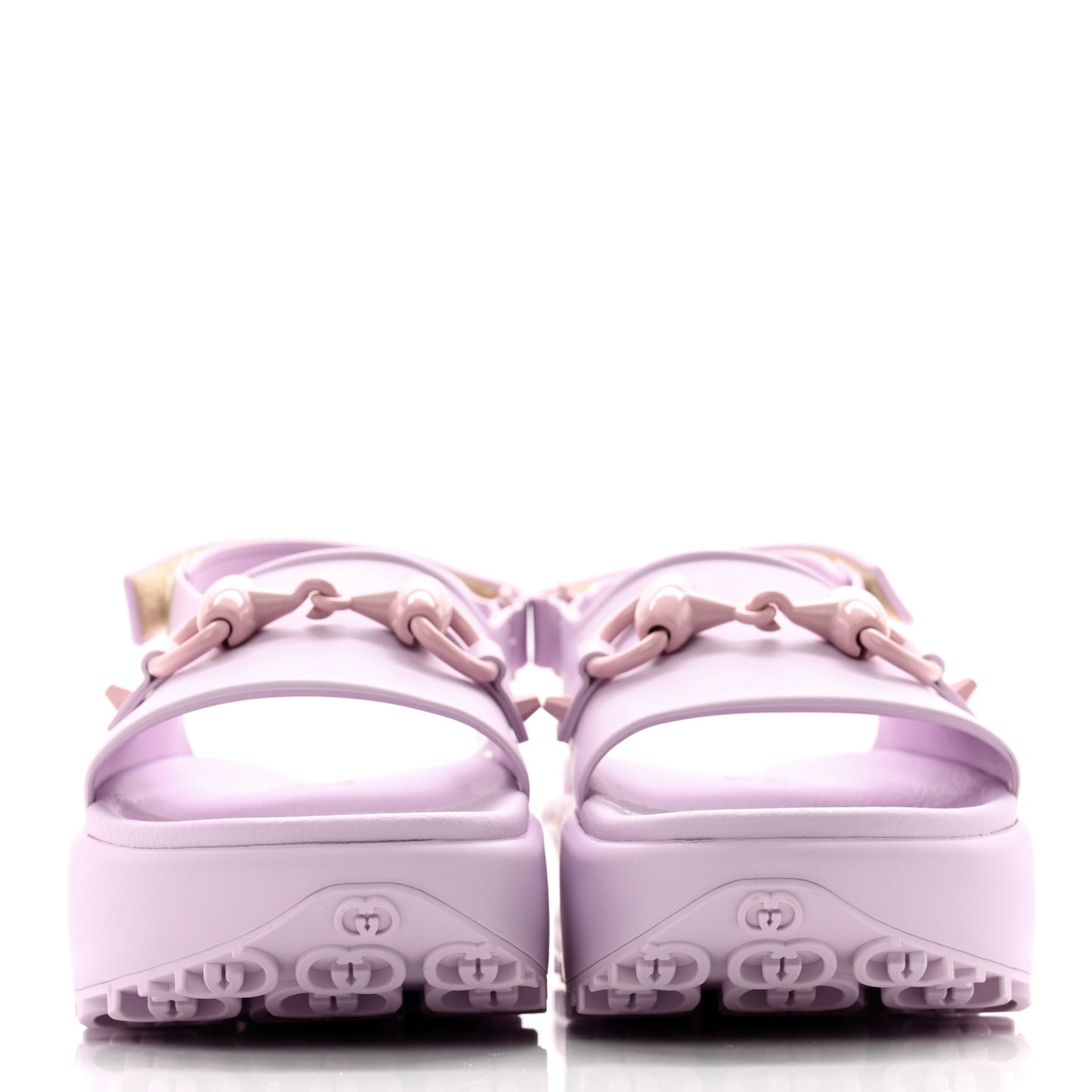 Soft Rubber Horsebit Touch Womens Strapped Sandals 39 Talc Pink