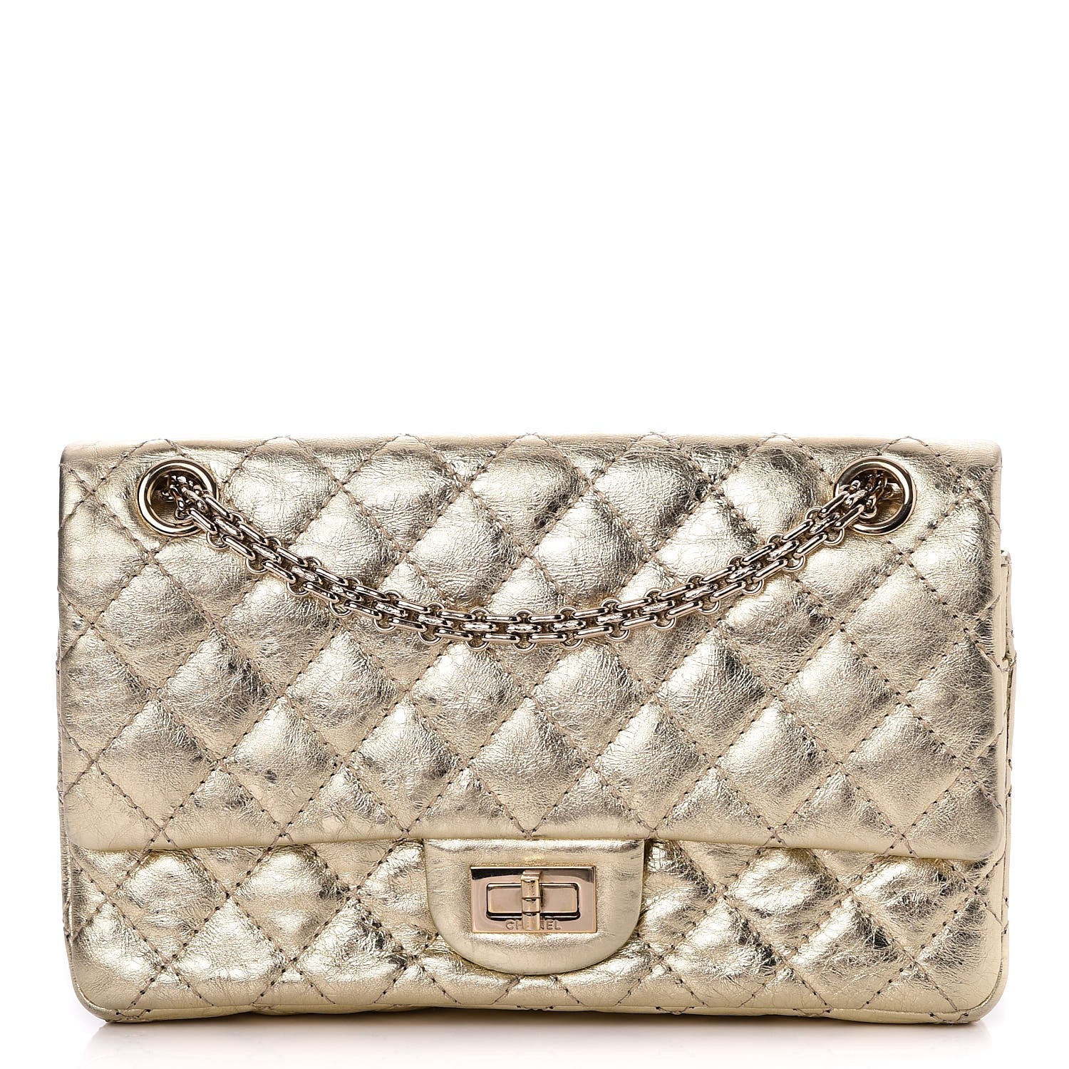 Chanel Metallic Aged Calfskin Quilted 2.55 Reissue 225 Flap Gold 1 of 8