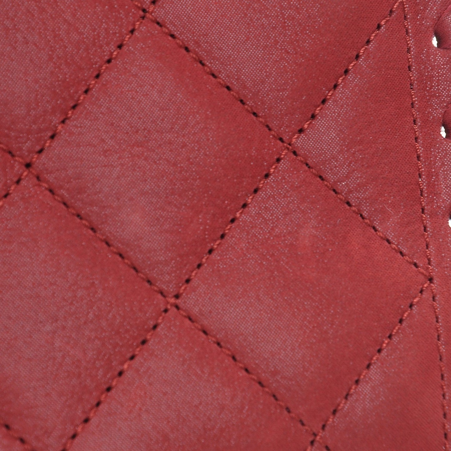 Metallic Calfskin Small Happy Stitch Flap Red