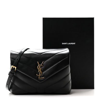 Saint Laurent Calfskin Y Quilted Monogram Toy Loulou Crossbody Bag Black 11 of 11