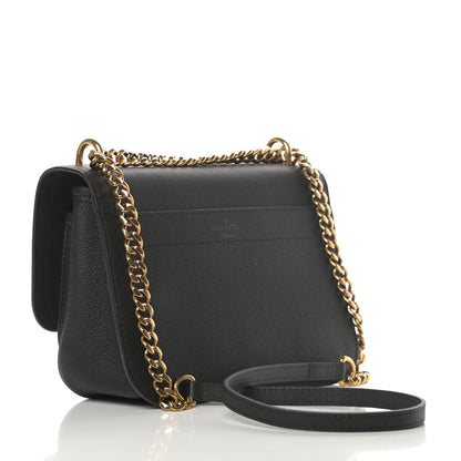 Louis Vuitton Grained Calfskin Lockme Chain Bag Black 3 of 9