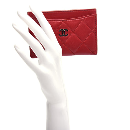 Chanel Lambskin Quilted Card Holder Red 2 of 9