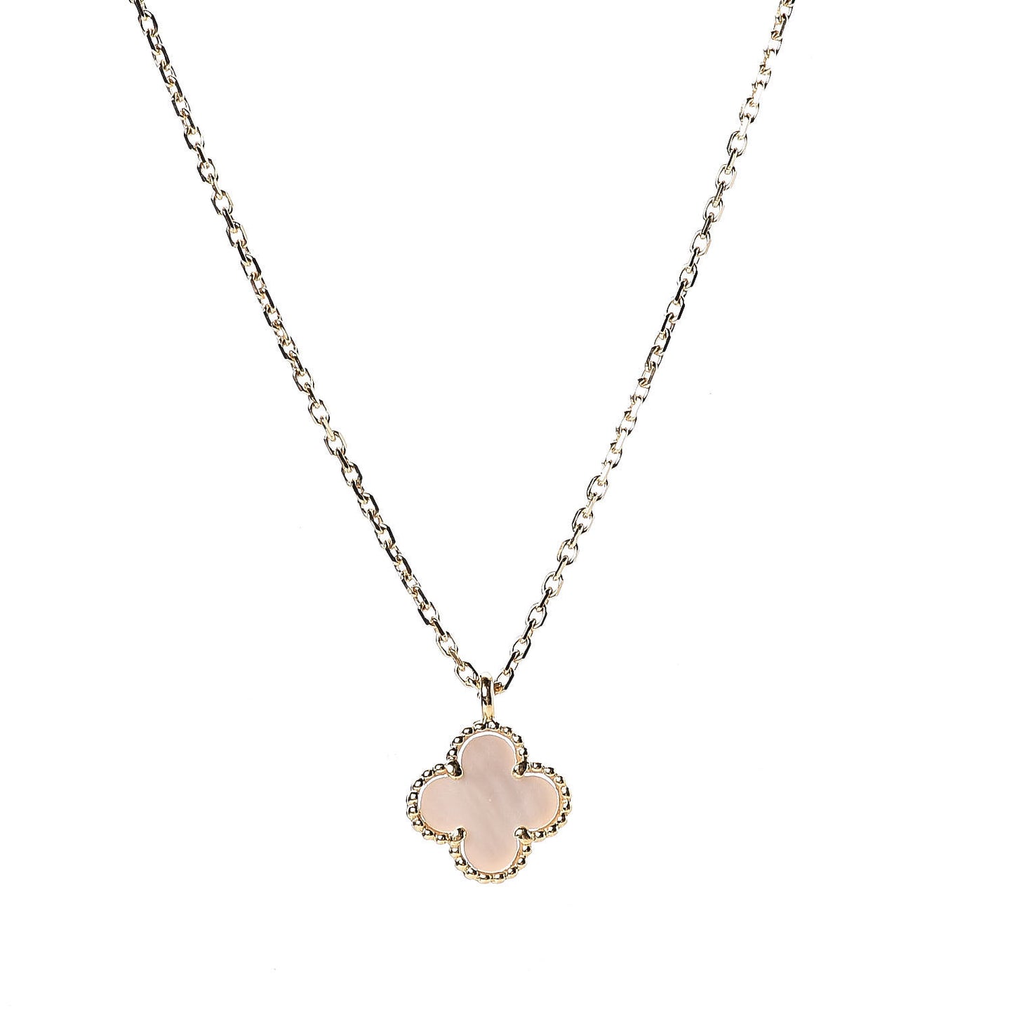 18K Yellow Gold Mother of Pearl Sweet Alhambra Pendant Necklace