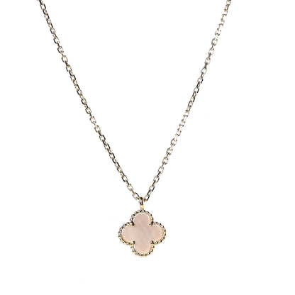 Van Cleef & Arpels 18K Yellow Gold Mother of Pearl Sweet Alhambra Pendant Necklace 4 of 7