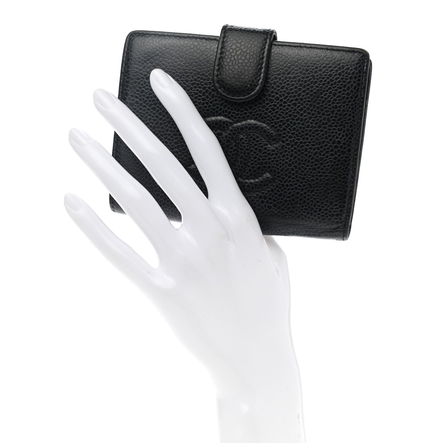 Chanel Caviar Timeless CC Compact French Wallet Black 2 of 12