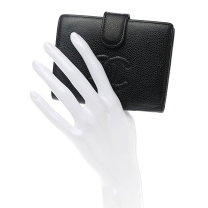 Chanel Caviar Timeless CC Compact French Wallet Black 2 of 12