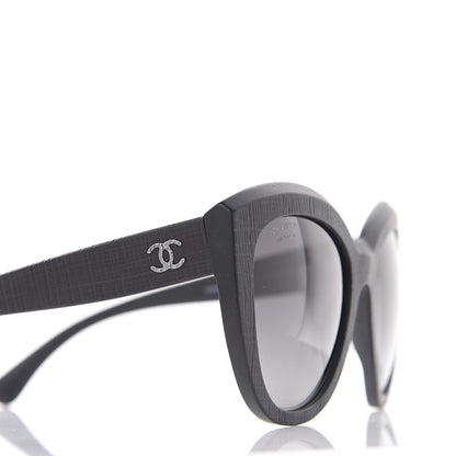 Chanel Tweed Effect CC Polarized Butterfly Signature Sunglasses 5332 Black 7 of 8