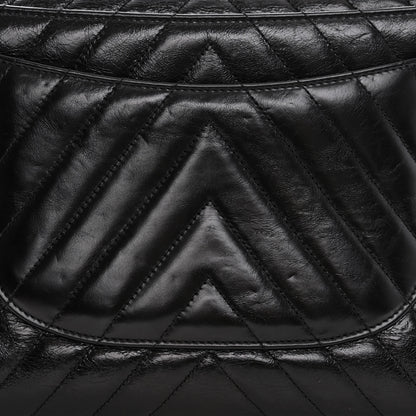 Chanel Calfskin Chevron Quilted Medium Coco Handle Flap Black 14 of 16