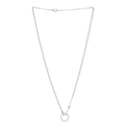Cartier 18K White Gold 2 Diamond LOVE Necklace 2 of 5