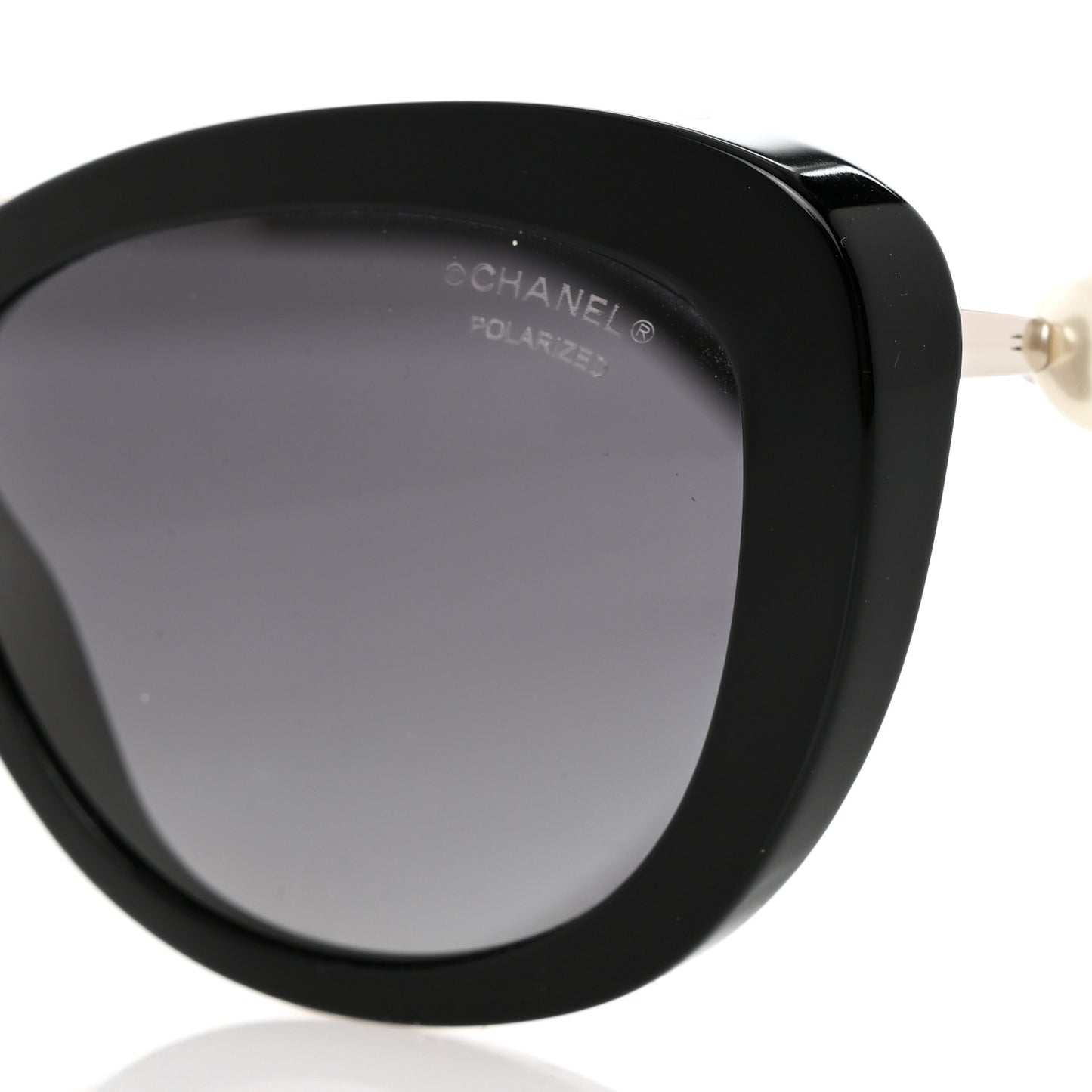 Polarized Cat Eye Pearl Sunglasses 5340-H Black