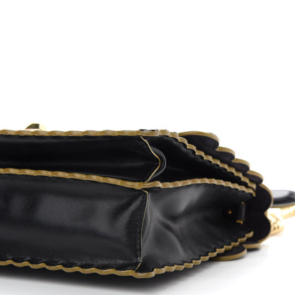 Fendi Vitello Liberty Scalloped Studded Kan I Shoulder Bag Black 9 of 11