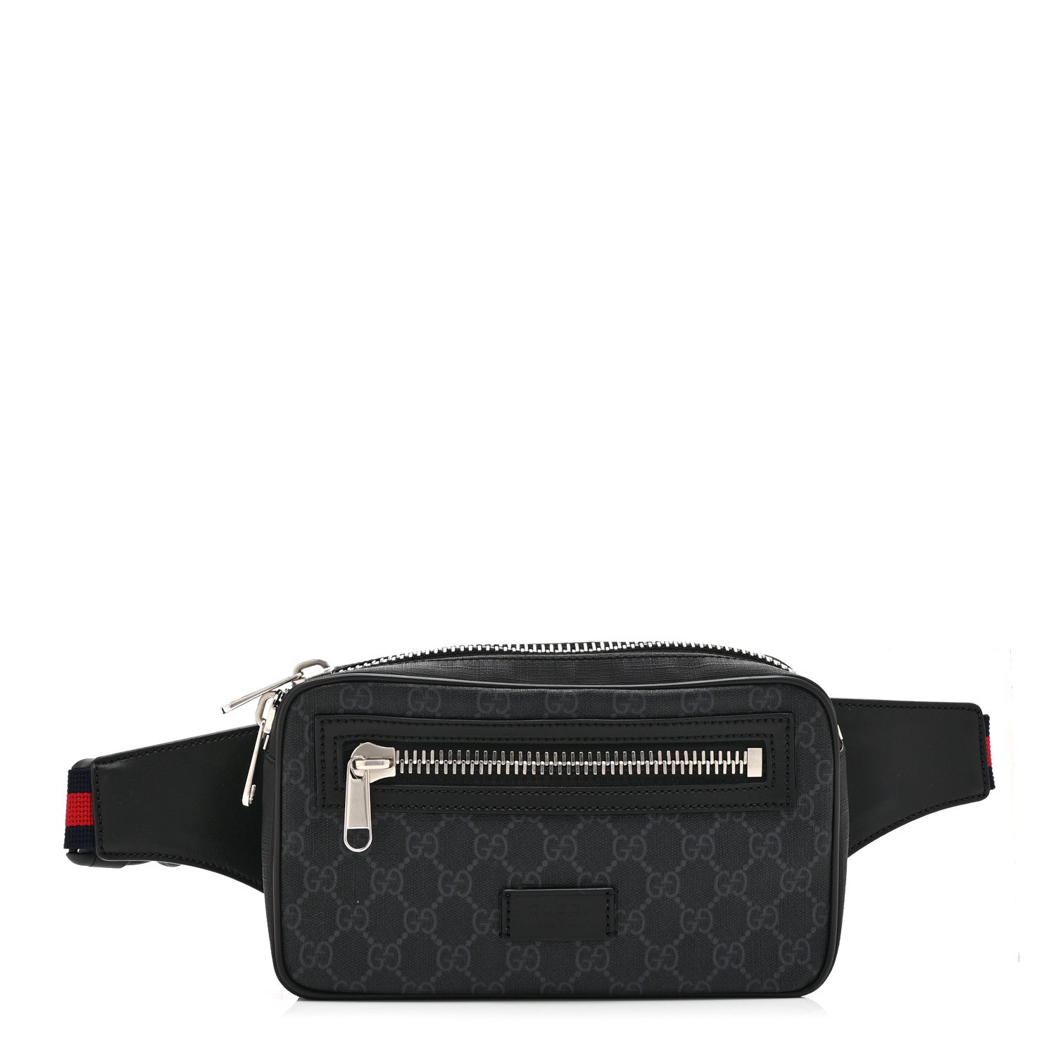 Gucci Soft GG Supreme Monogram Web Belt Bag Black Grey 1 of 11