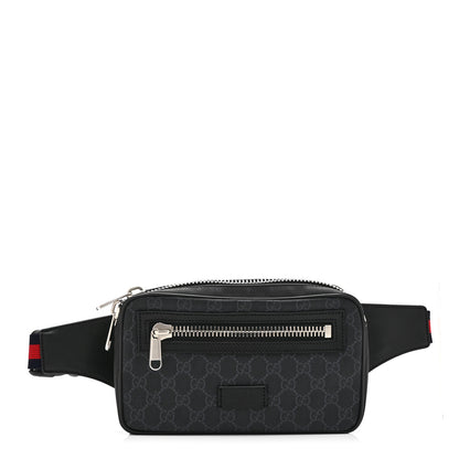 Gucci Soft GG Supreme Monogram Web Belt Bag Black Grey 1 of 11