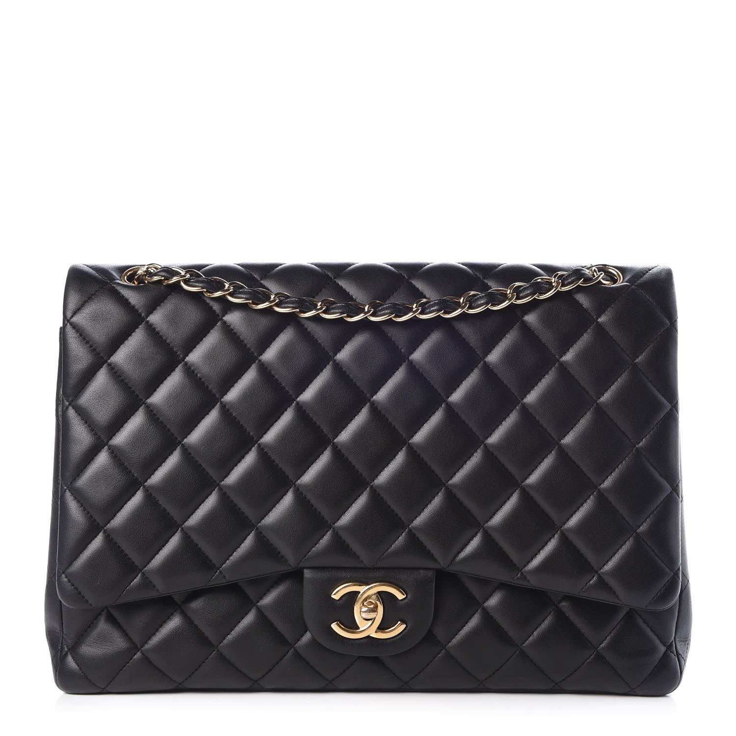 Chanel Lambskin Quilted Maxi Double Flap Black 1 of 19