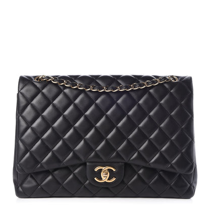 Chanel Lambskin Quilted Maxi Double Flap Black 1 of 19
