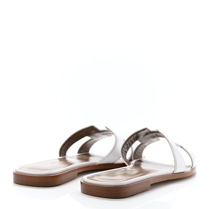 Hermes Box Calfskin Oran Sandals 36 White 3 of 8