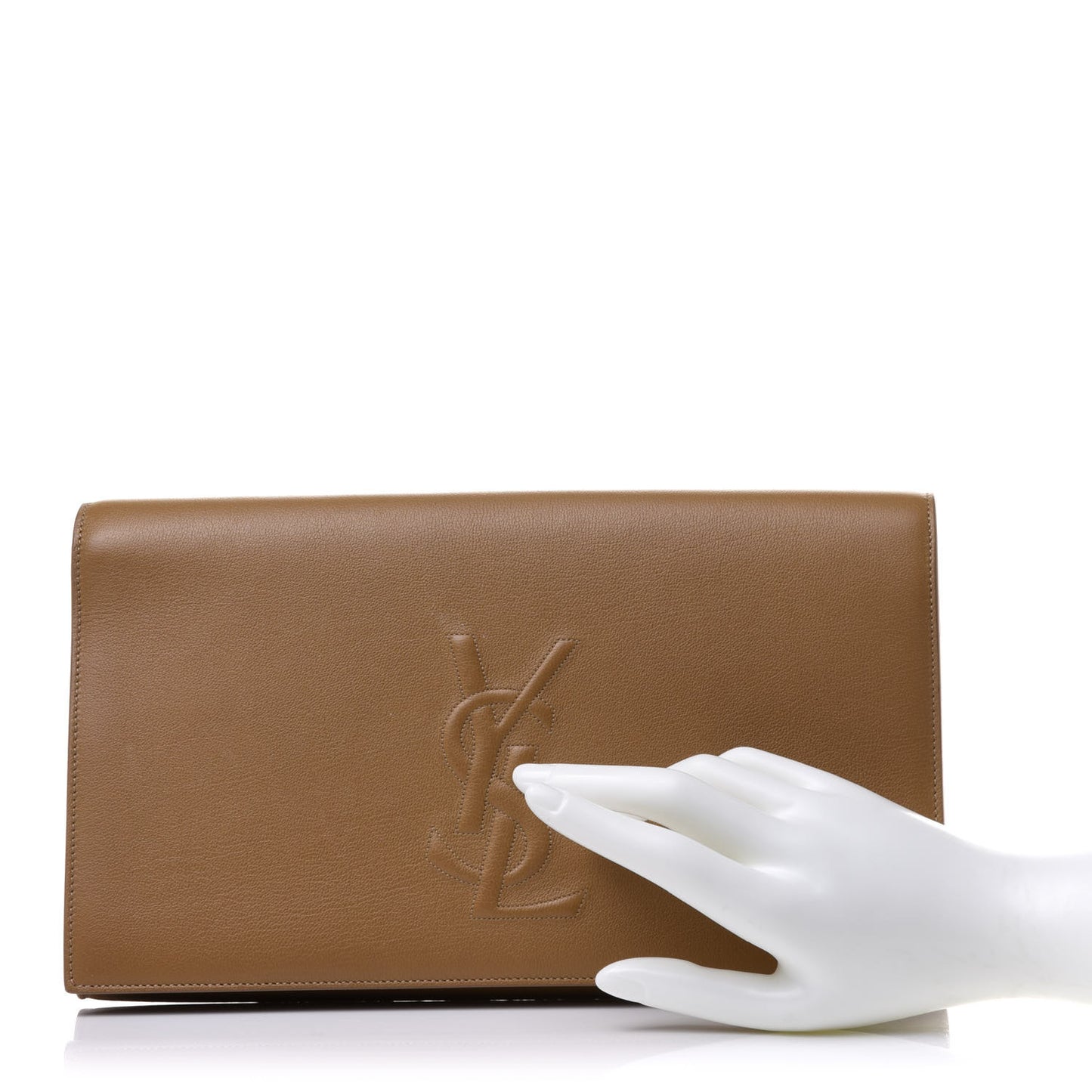 Calfskin Monogram Large Belle De Jour Clutch Beige