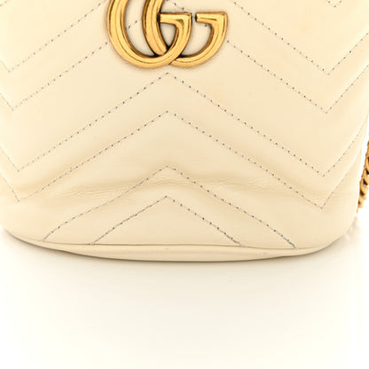 Gucci Calfskin Matelasse Mini GG Marmont 2.0 Bucket Bag White 13 of 14