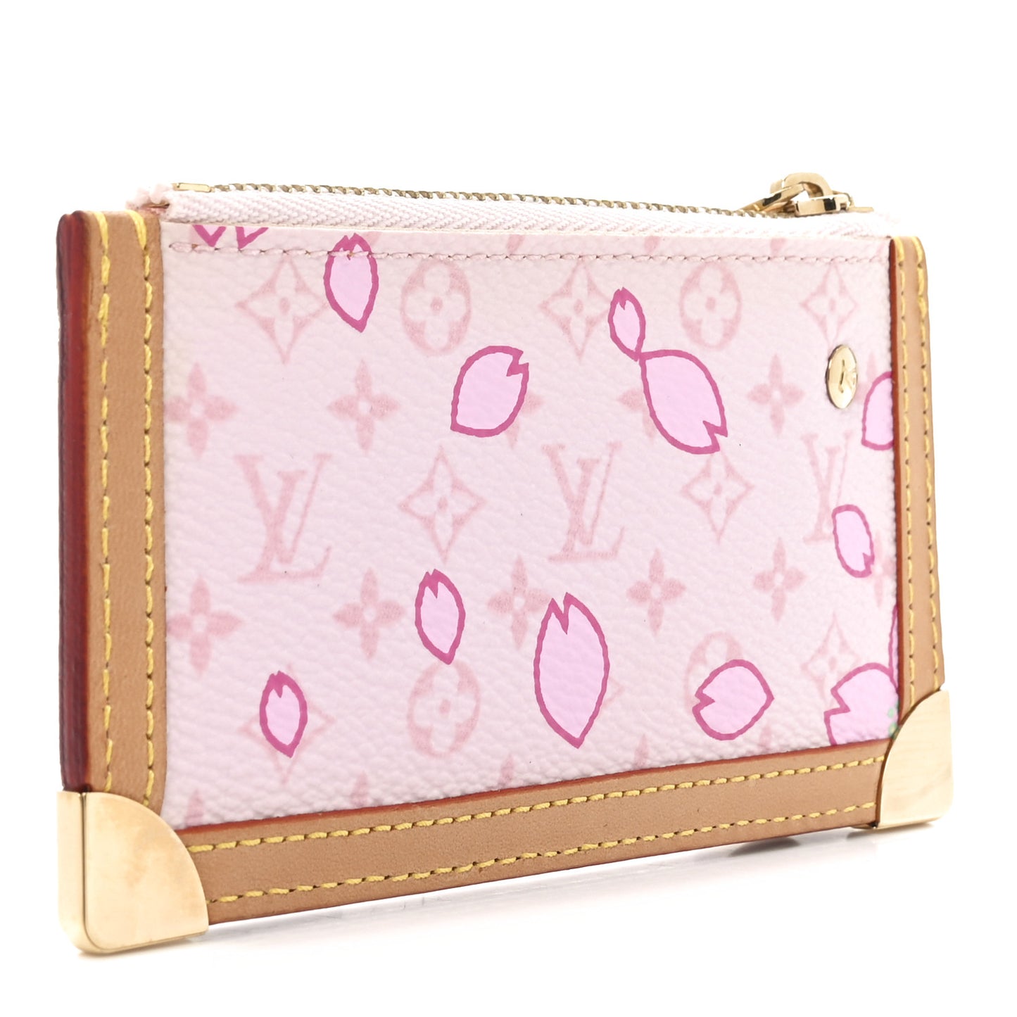 Monogram Cherry Blossom Key Pouch Pink