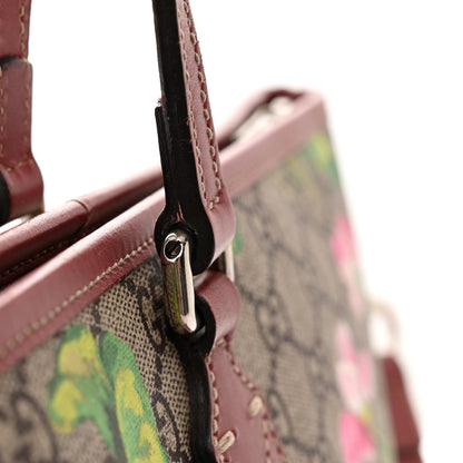Gucci GG Supreme Monogram Blooms Medium Zippered Tote Beige Multicolor Dry Rose 14 of 18