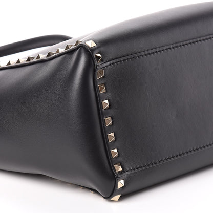 Valentino Garavani Vitello Rockstud Double Handle Tote Black 12 of 13