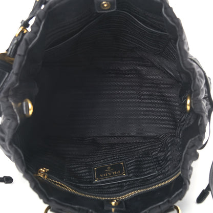 Prada Tessuto Nylon Gaufre Drawstring Tote Black 5 of 11