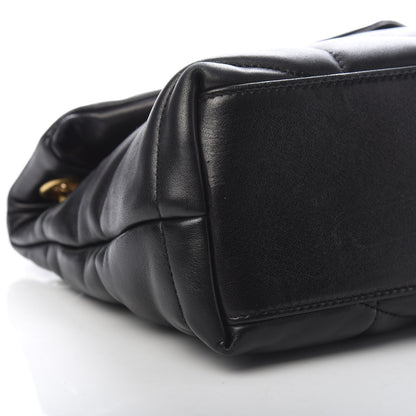 Saint Laurent Lambskin Quilted Small Loulou Puffer Monogram Chain Satchel Black 9 of 10