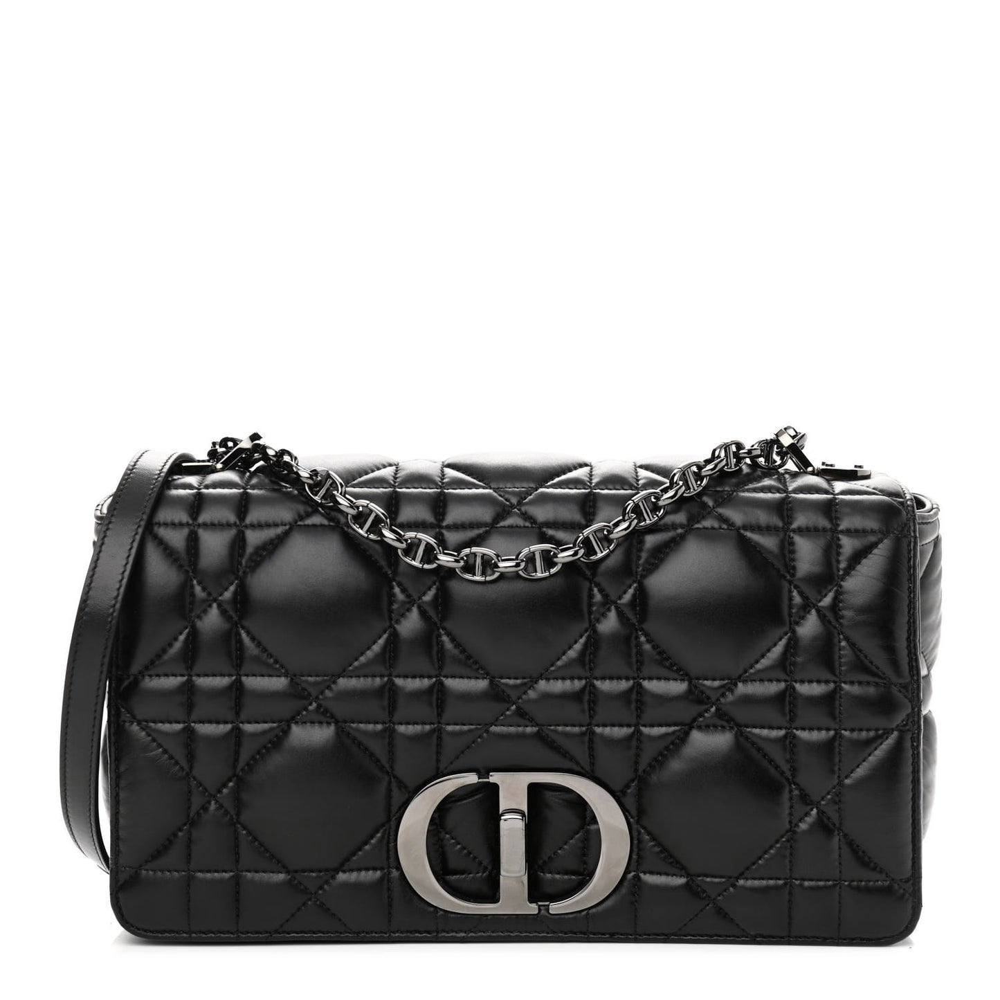 Calfskin Macrocannage Large Caro Bag Black