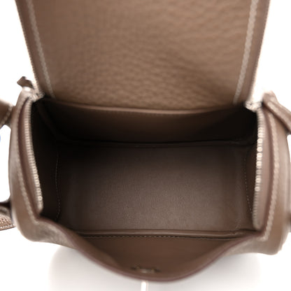 Hermes Taurillon Clemence Mini Lindy 20 Etoupe 5 of 10