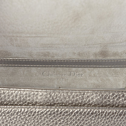 Christian Dior Metallic Grained Calfskin Diorama Wallet on Chain Pouch Light Gold 6 of 10
