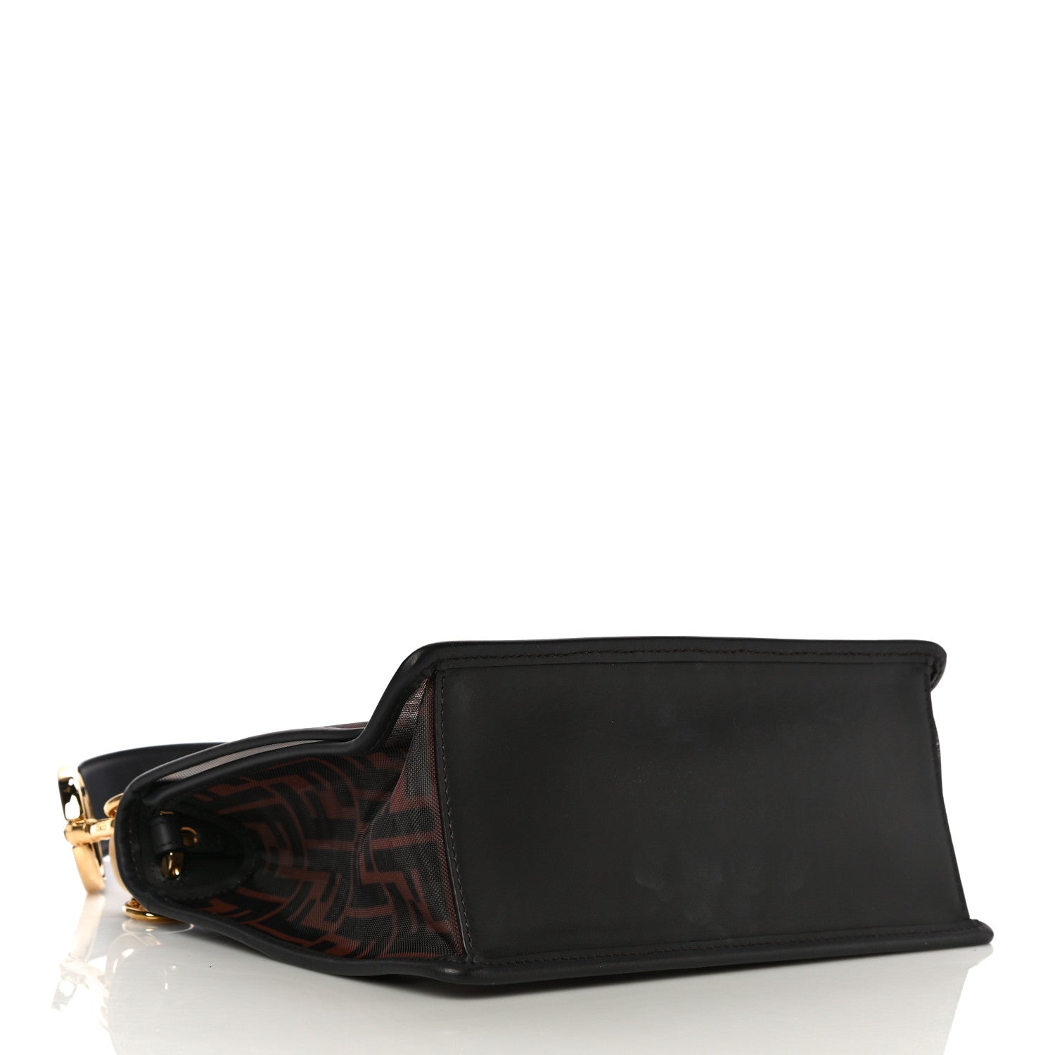 Fendi Mesh Vitello Century F is Fendi FF 1974 Kan I Shoulder Bag Marrone Black Ebano 4 of 15