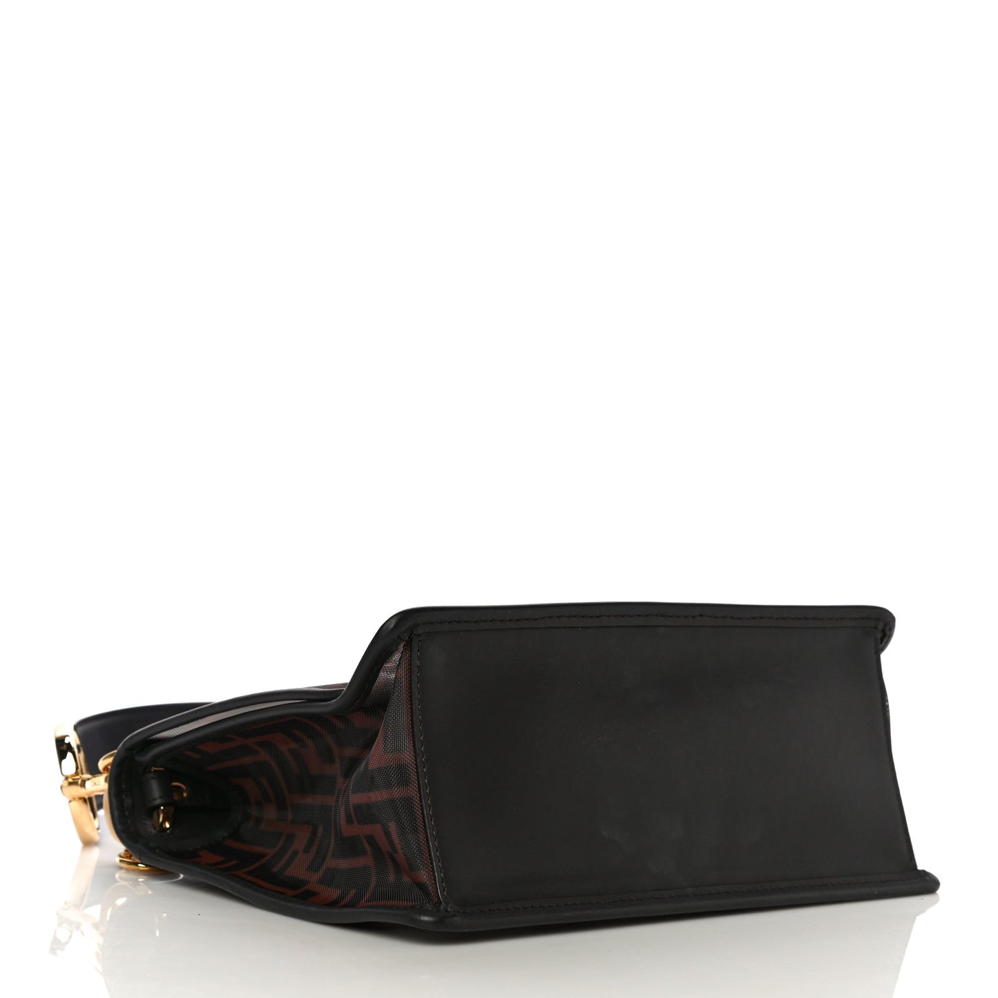 Mesh Vitello Century F is Fendi FF 1974 Kan I Shoulder Bag Marrone Black Ebano