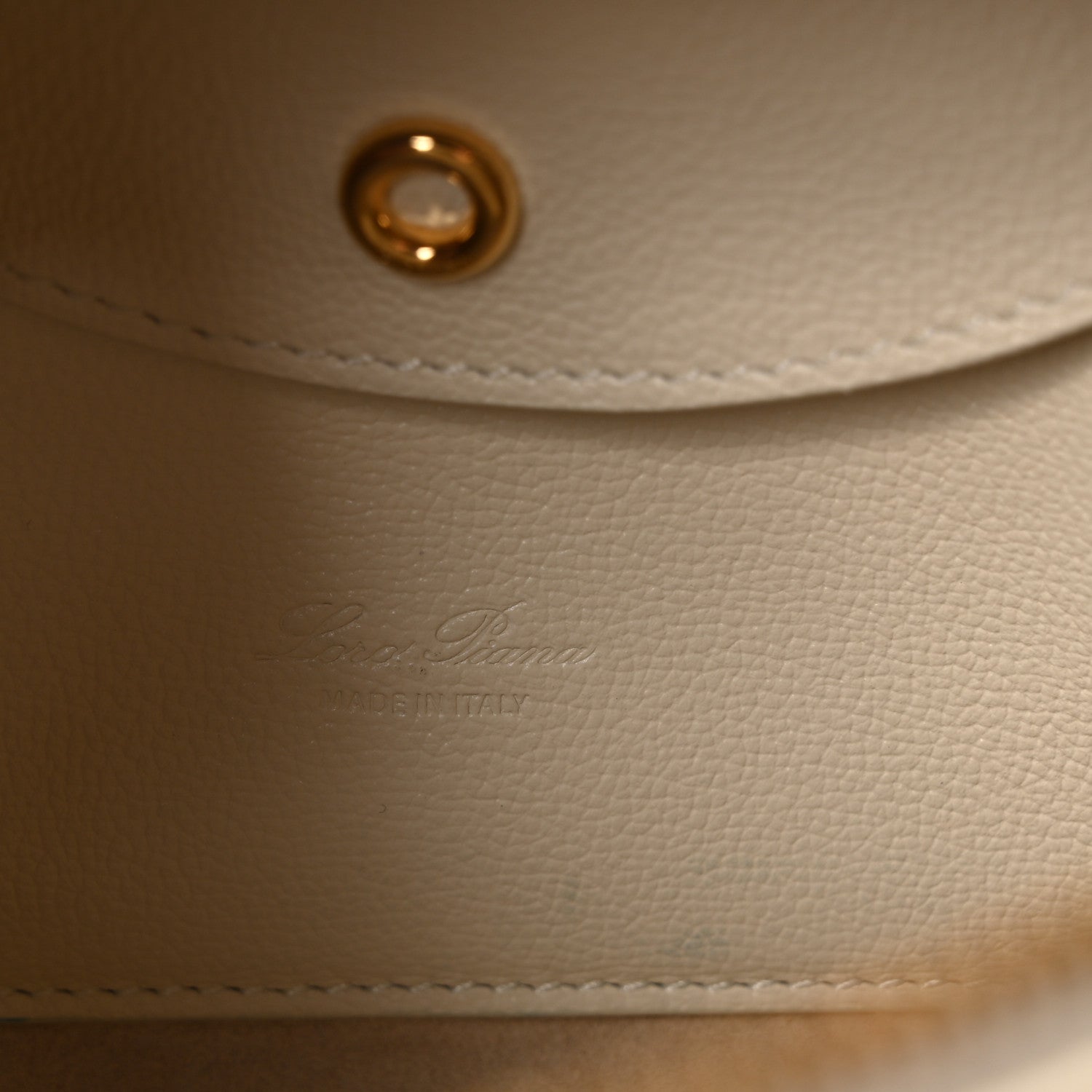 Loro Piana Grained Calfskin L27 Extra Pocket Pouch Whisper White 6 of 9