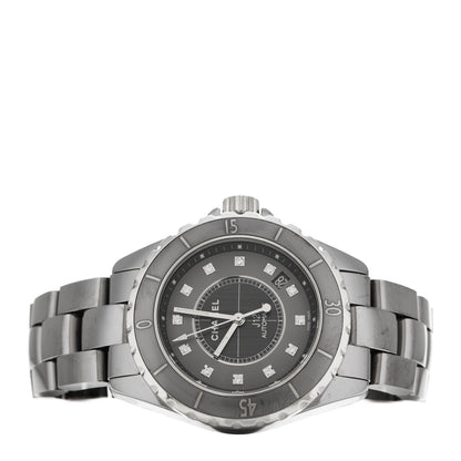 Chanel Titanium Ceramic Diamond 38mm J12 Automatic Watch 2 of 4