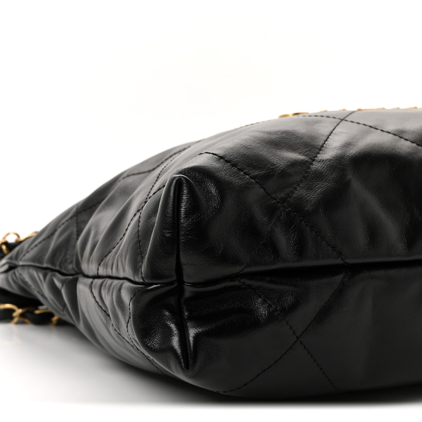 Shiny Calfskin Quilted Small Chanel 22 Black