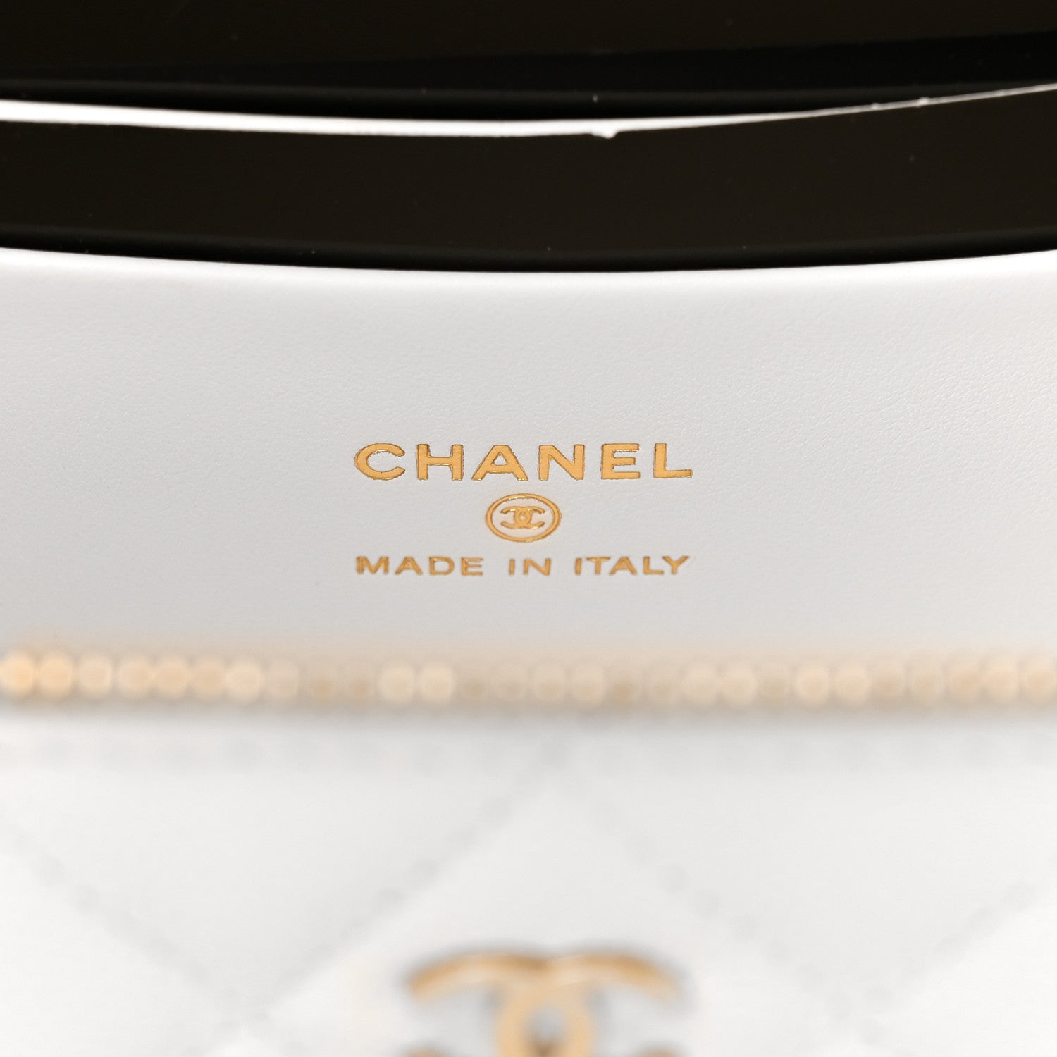 Chanel Caviar Quilted Small Vanity Case With Chain White 6 of 10