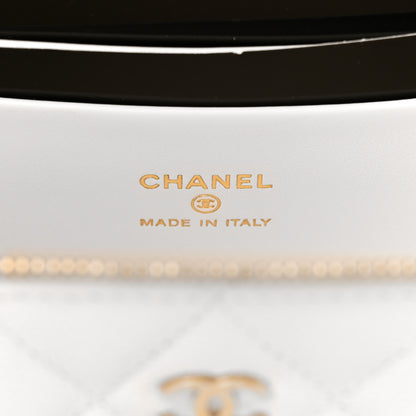 Chanel Caviar Quilted Small Vanity Case With Chain White 6 of 10