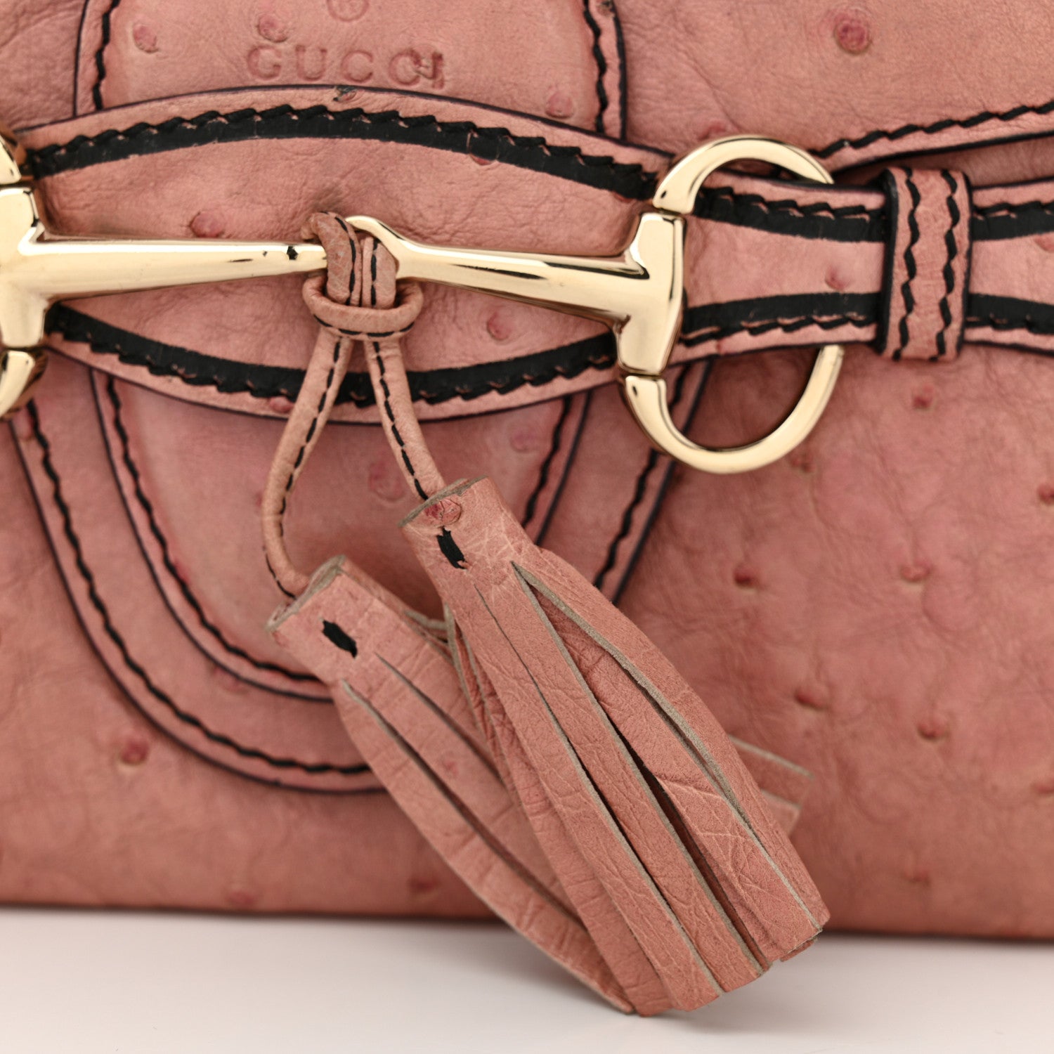 Gucci Ostrich Small Emily Chain Shoulder Bag Soft Pink 14 of 14