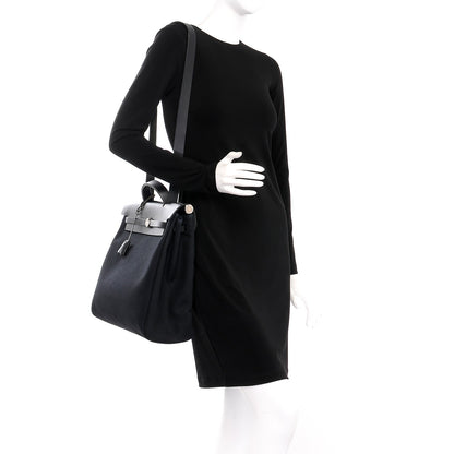 Hermes Toile Vache Calfskin Herbag 40 GM Black 2 of 15
