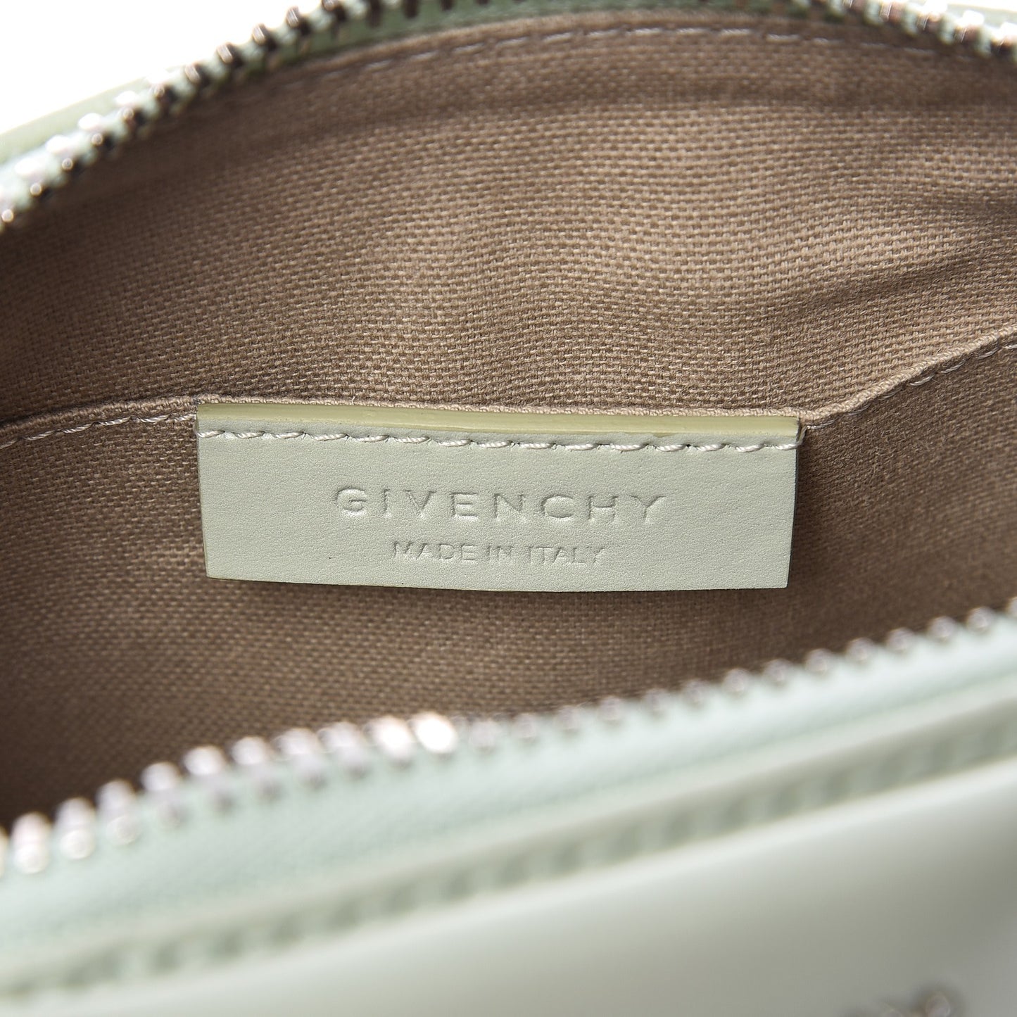 Shiny Lord Calfskin Antigona Wristlet Aqua Green