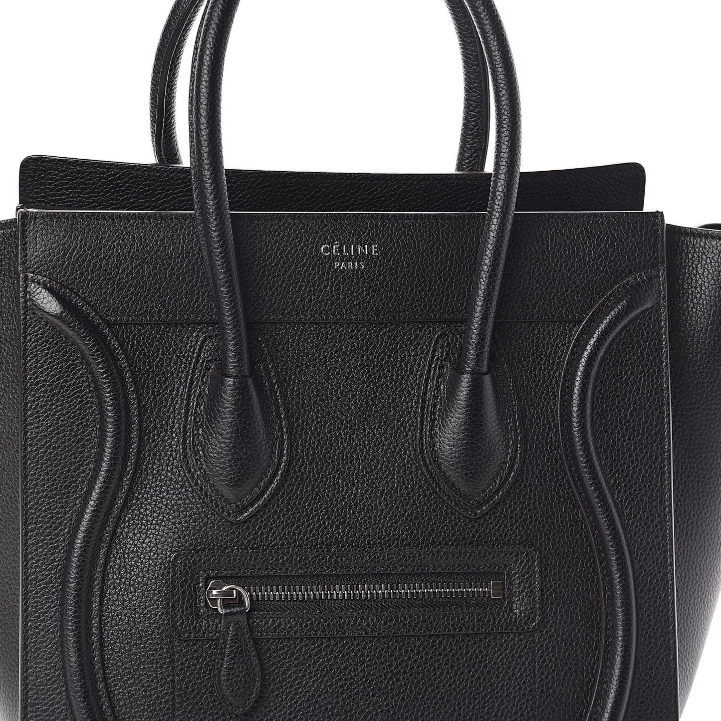 Drummed Calfskin Micro Luggage Black