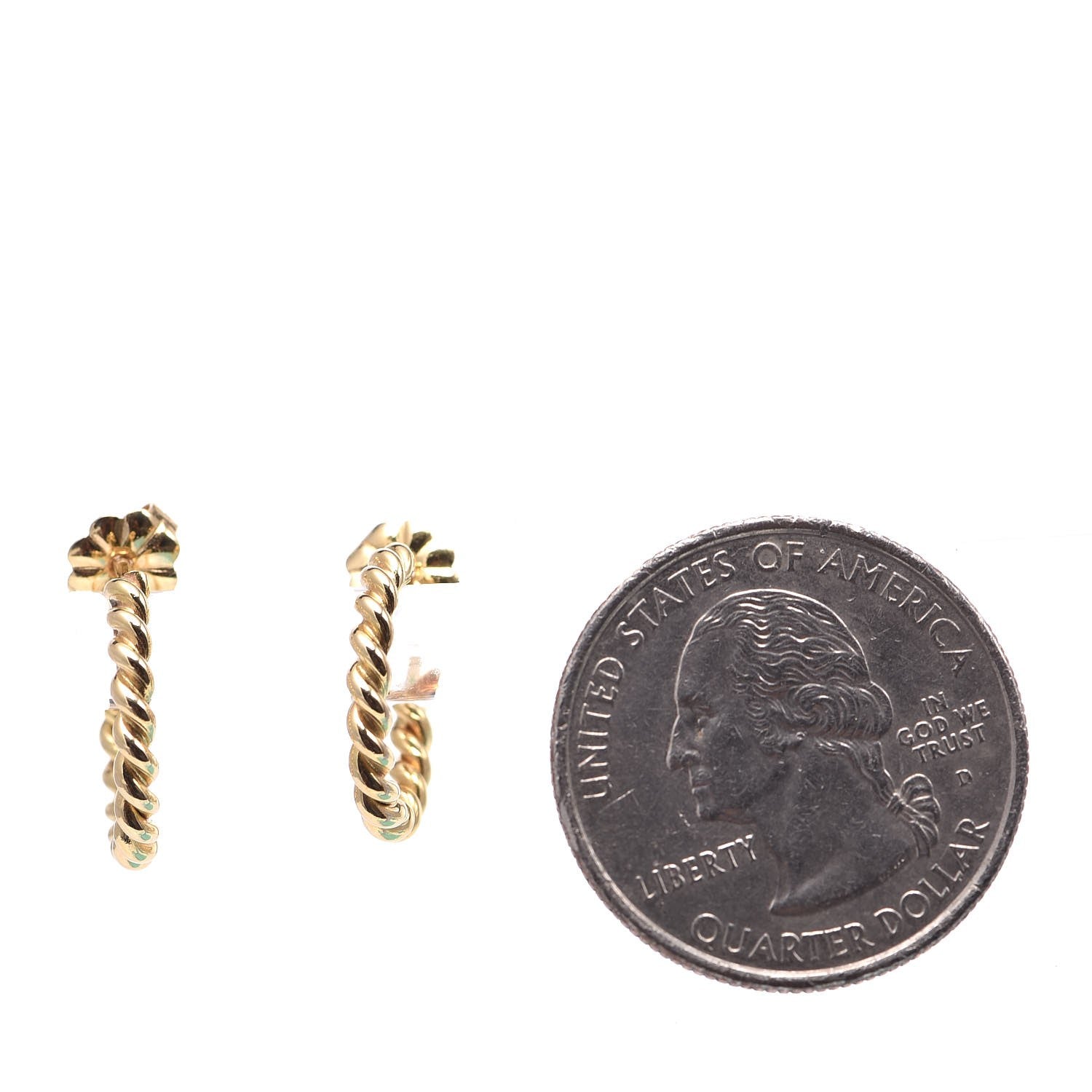 Tiffany 18K Yellow Gold Small Twist Hoop Earrings 2 of 4