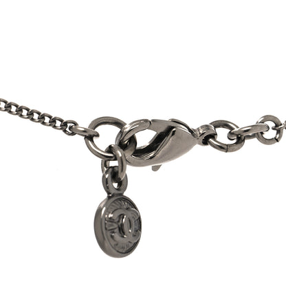 Chanel Ruthenium Crystal Pearl CC Pendant Necklace 4 of 5