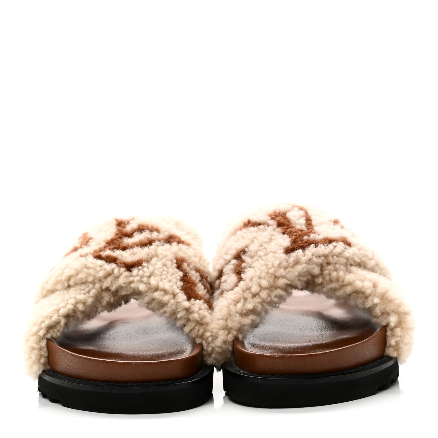 Shearling Paseo Flat Comfort Sandal 38.5 Nude