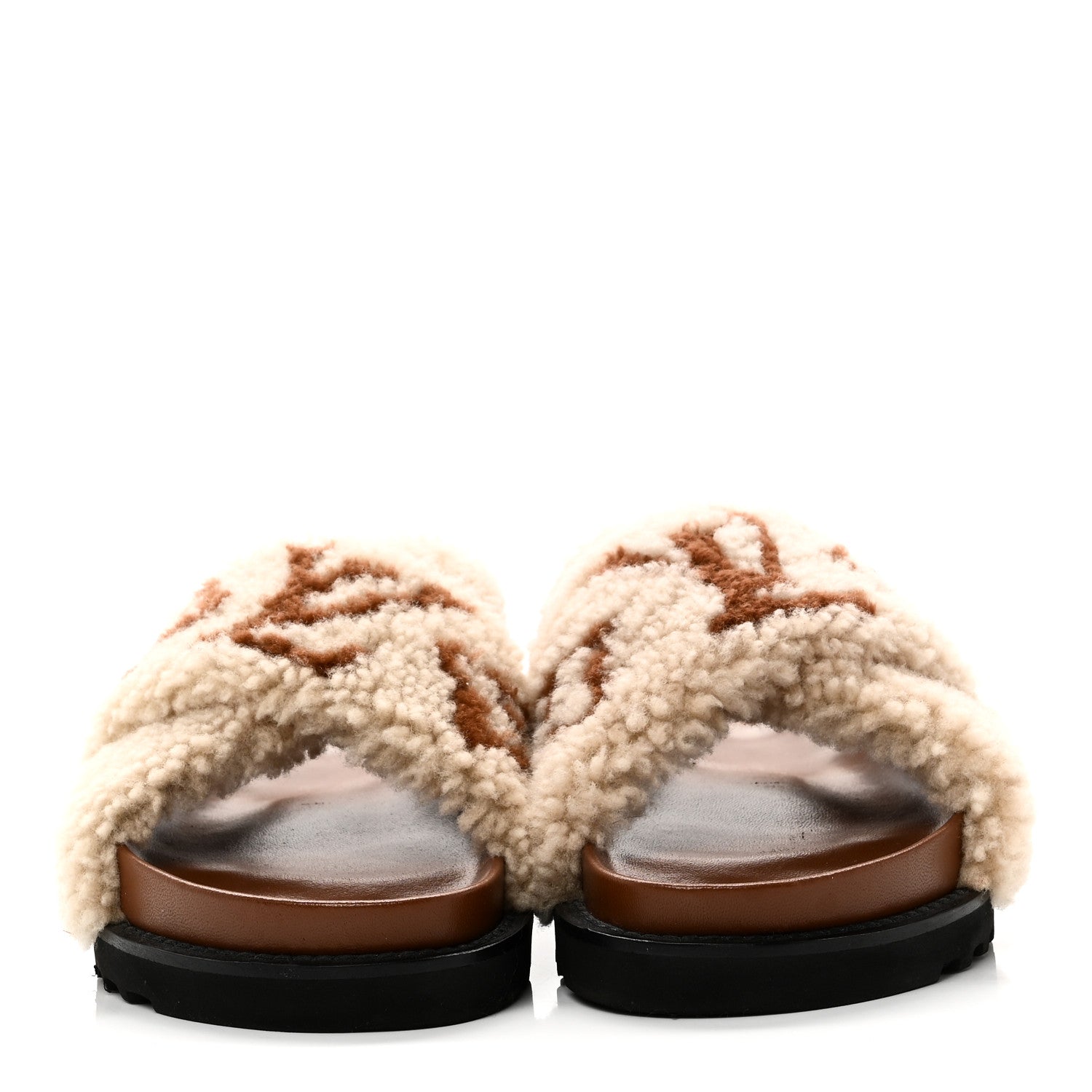 Louis Vuitton Shearling Paseo Flat Comfort Sandal 38.5 Nude 3 of 10