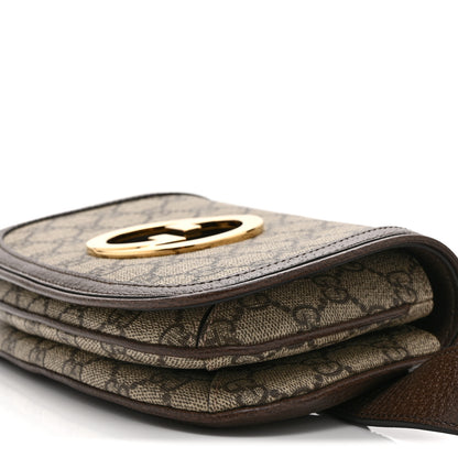 Gucci GG Supreme Monogram Textured Dollar Calfskin Blondie Belt Bag 85 34 Beige Ebony New Acero 10 of 10